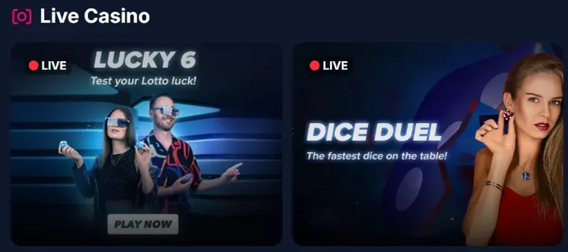 Live-казино Lukkly: Lucky 6 и Dice Duel